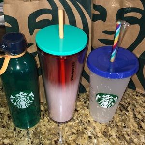 Starbucks🍉tumbler, water bottle and confetti cup